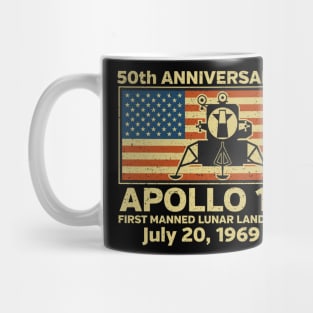 Apollo 11 American Flag 50th Anniversary Moon Landing Mug